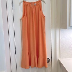 EST. 1946 Plus Neon Cantaloupe Halter Style Dress Ruffle at Hem sz. 18/20W NWT